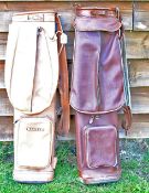 2x leather faux golf club bags to incl A Slazenger and CEC both with large golf ball pockets, travel