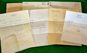 Collection of Open/Major Golf Champions signed letters to Paul Stevens re caddying services from