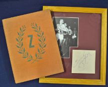 Emil Zatopek – 3x 1952 Olympic Long Distance Gold Medallist. Emil Zatopek signed display and