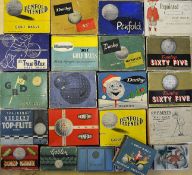 23x various golf ball boxes mostly for 12 dimple pattern golf balls to incl 3x various Penfold