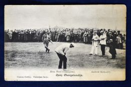 Alex Herd And Andrew Kirkcaldy golfing postcards – titled "Open Championship Alex Herd (Champion)