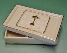 1997 Ryder Cup Commemorative ceramic card box - hand crafted by Bill Waugh for Royal English