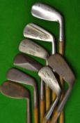 8x interesting irons to incl a Star Maxwell driving iron, Carruthers style bore through low weighted
