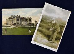 Tom Morris St Andrews coloured golfing postcards – to incl "The Club House and Fountain, St Andrews"