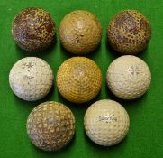 7x assorted bramble and square mesh used golf balls to incl 3x brambles a St Mungo "White Colonel"