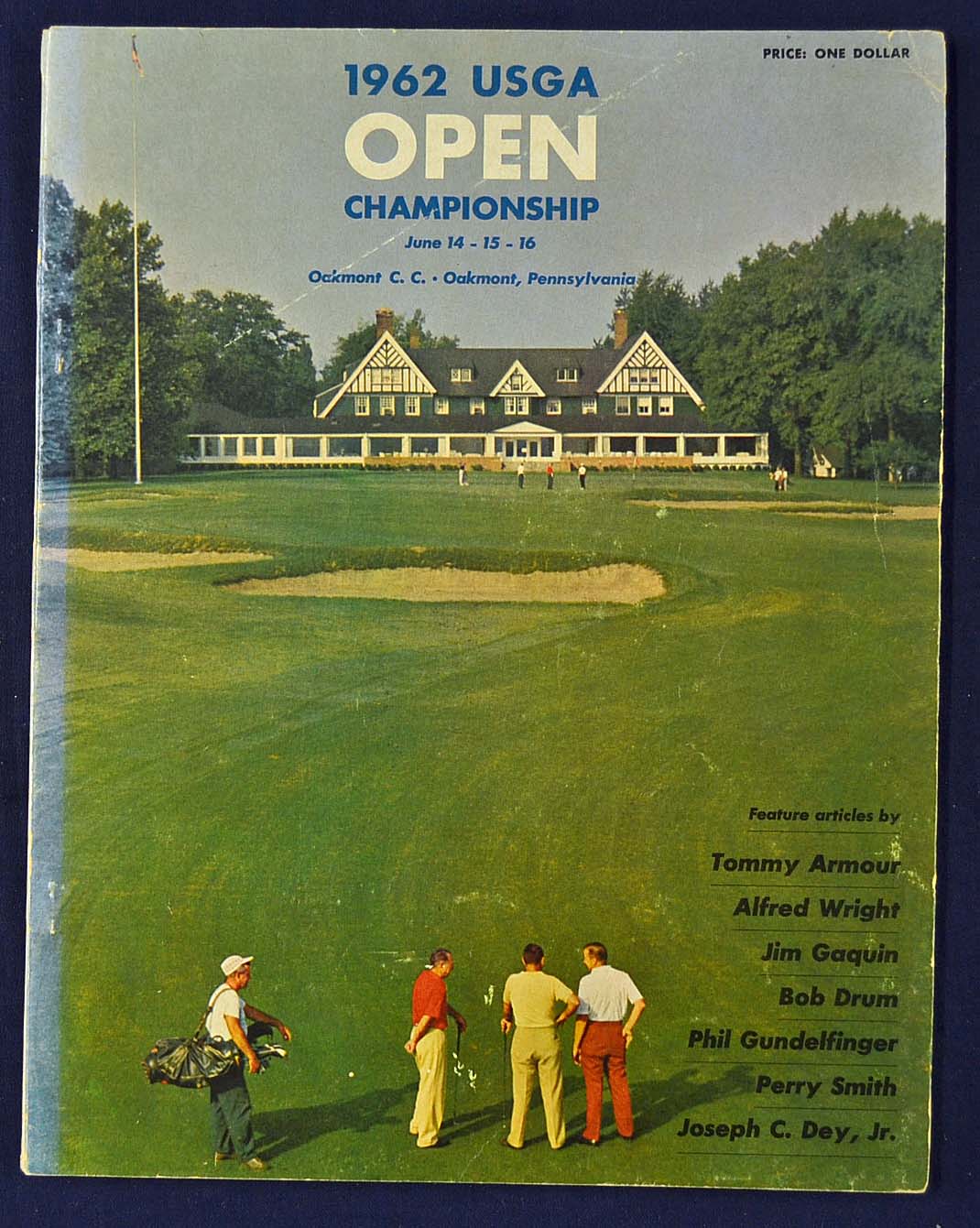 1962 official US 62nd Open Golf Championship programme played at Oakmont Country Club - won by