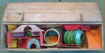 Montil Patent Portable Indoor Golf Set Game c1910: Early Crazy Golf obstacles made from Metal and