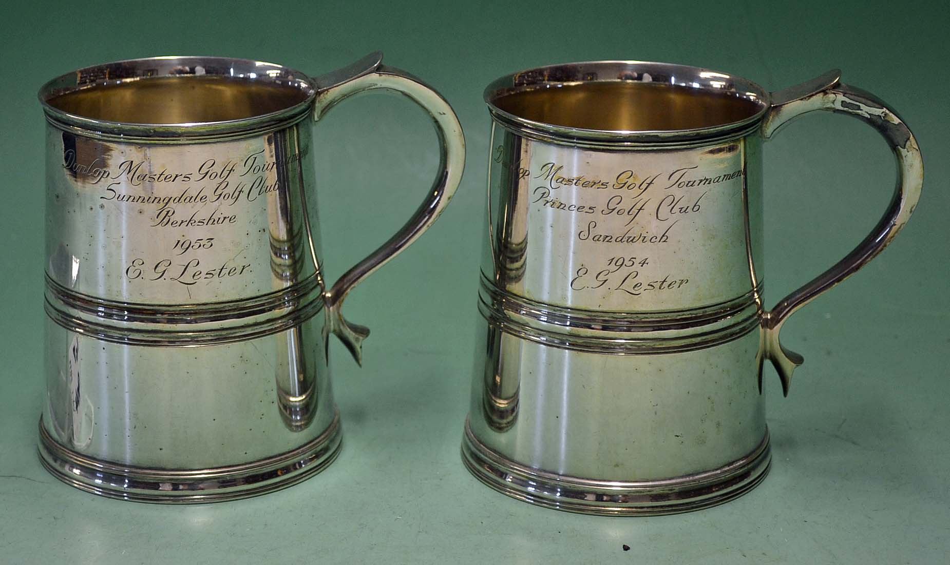 1953 The Dunlop Masters presentation silver plated tankard inscribed "Dunlop Masters Golf Tournament