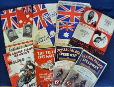 1930s England v Australia International Speedway programmes – to incl 2x at Crystal Palace ` 31