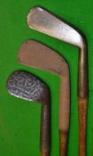 3x assorted smf irons – to incl Park Musselburgh cleek, an unnamed sand iron and a rut niblick (