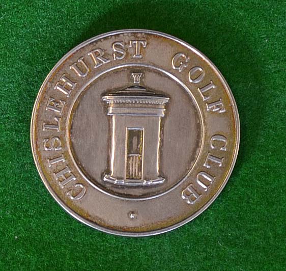 Chislehurst Golf Club silver medal – hallmarked Edinburgh 1994 – plain back – 1.5" dia - wt 27.7gms