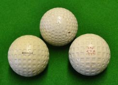 3x early pattern rubber core balls to incl a fine large A. J. Reach US "The Victor" 1.68 square