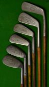 Half set of attractive playable clubs – to incl Walter Hagen well lofted no.1 iron, Spalding