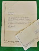 Ben Crenshaw personal signed letter after winning The Masters in 1984 – typed signed letter to