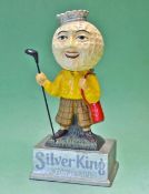 Rare Silver King Man papier-mâché advertising golf ball figure c1910 – on the original rectangular