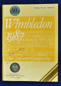 1987 Wimbledon Lawn Tennis Championships signed programme – signed to the front cover by Pancho