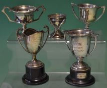 4x Derbyshire PGA Championships silver golf cups – to incl 1962, ` 63 Burton Golf Club, ` 64 Matlock