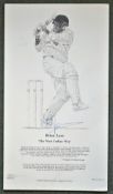 Brian Lara signed ltd ed cricket print – titled "The West Indian Way" by Paul J Vater no. 130/175