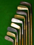 9x Assorted putters to include 4x brass blade putters, a modern flanged bottom stamped The old