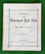 1874 Peterhead Golf Club Rule Book. Rare 1874 Peterhead Golf Club Rule book to include the Rules