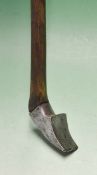 Early Dutch Chloe kolf club fitted with a steel head and stained ash shaft with leather grip