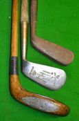 D Anderson "Special" stained persimmon long nose socket neck putter with an elongated black fibre