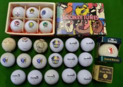 Collection of unused logo golf balls to incl 6x Bridgestone Precept "Looney Tunes" logo balls in