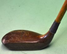 Robert Forgan of St Andrews Forganite "The Tolled Putter", socket neck dark stained persimmon mallet