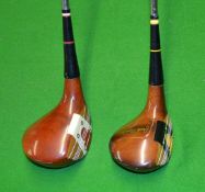 2x MacGregor Keyhole persimmon woods to incl a driver and Jack Nicklaus signature 4 wood – one