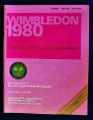 1980 Wimbledon Lawn Tennis Championships signed programme – signed to the front cover by Wimbledon