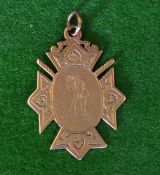 1892 Fine golfing gold medal - engraved on the obverse with Vic golfer with longnose club and on the