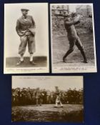 Prince of Wales/Open Champions Sandy Herd golfing post cards (3) – to incl "A Good Drive- St