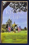 1953 Official Ryder Cup golf programme – played Wentworth Golf Club – US winning 6. ½ - 5 ½ - c/w