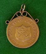 Rare 1956 Golfing Society of Great Britain Slazenger Trophy 9ct gold medal – engraved on the reverse