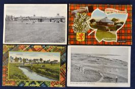 4x various Scottish Golf Club /course post cards to incl Stotfield Golf Links printed by J D