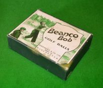 Baxendale & Co Manchester "Beanco Bob" golf ball box – for 12 lattice golf balls – c/w hinged lid (
