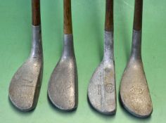 4x Alloy mallet head putters including a Braid Mills 1915 model, SS model, Ray model and 1 stamped