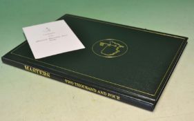 Augusta National - Masters Annuals for 2004 - won by Phil Mickelson in original green leather and