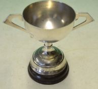 Interesting 1920 England v Scotland golf tournament silver plated trophy – the base engraved "Golf
