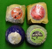 4x various wrapped golf balls to incl Pin-Hi No.4 Recess in paper wrapper, Spalding Red Dimple in