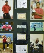 Tiger Woods and Jack Nicklaus signed golf display – comprising 2x National Augusta Masters score