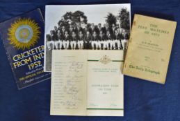 1961 Australian Cricket tour to England signed itinerary card and team photogpah – fully signed to