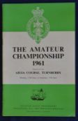 1961 Official Amateur Golf Championship programme – played at Aisla Course Turnberry –c/w fold out