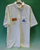 Official England International Tetley Sponsors Cricket Shirt c1990s - c/w embroidered England Lion