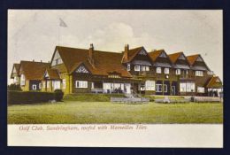 Scarce Sandringham Golf Club (Royal Melbourne) coloured golfing postcard – titled "The Golf Club,