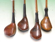 4x good assorted medium size persimmon brassies and drivers to incl D Anderson St Andrews bulldog