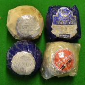 4x various wrapped golf balls to incl Bryton No.3 mesh in paper wrapper, Spalding Needle Dimple in