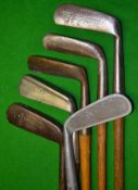 6x assorted blade putters to incl Hawkins Never Rust wide flanged wry neck, A. Noirit alloy blade