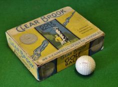 Lowe & Campbell Athletic Goods Co "Clear Brook" golf ball box and ball – for 12 lattice golf balls –