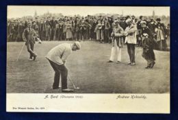 Alex Herd and Andrew Kirkcaldy golfing postcards – titled "A. Herd (Champion 1902) Andrew Kirkcaldy"